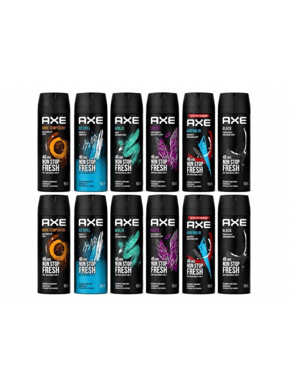 Axe Deodorant and Body Spray 48 hr Non Stop Fresh 150ml Set 12